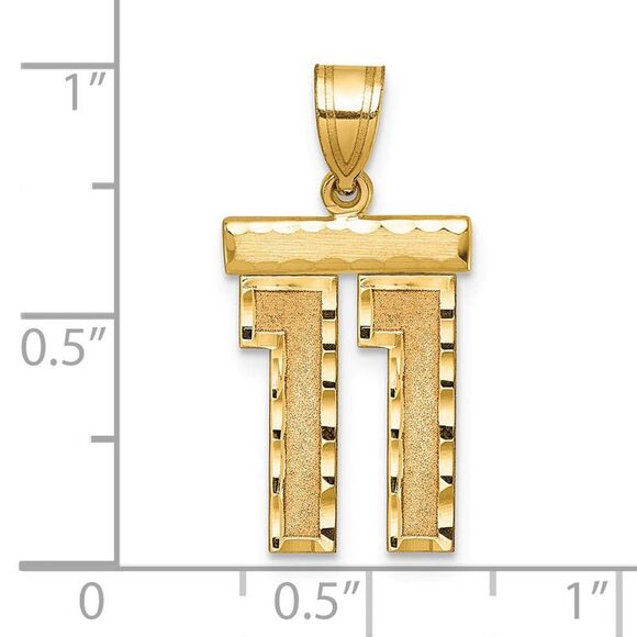 14K Yellow Gold, Varsity Collection, Medium D/C Pendant Number 11 - Picture 2 of 3